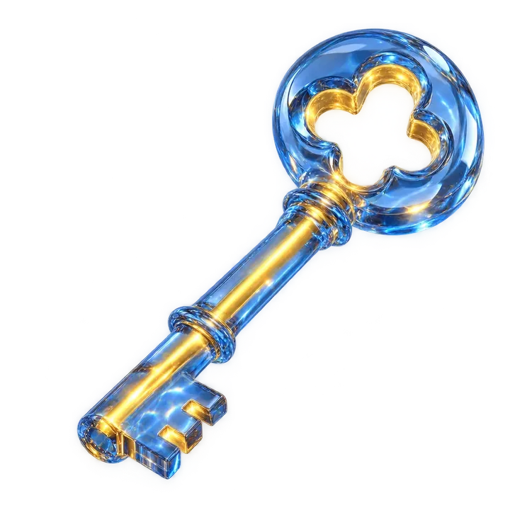 3D glass key