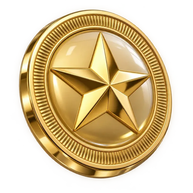 3D gold star seal